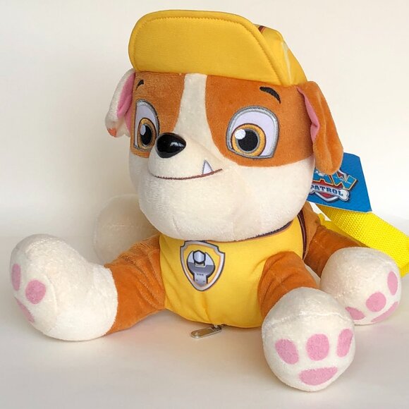 New w/Tag Paw Patrol Rubble Plush Backpack  Large Pillow Pal Bag For Age 3+ - Picture 1 of 10